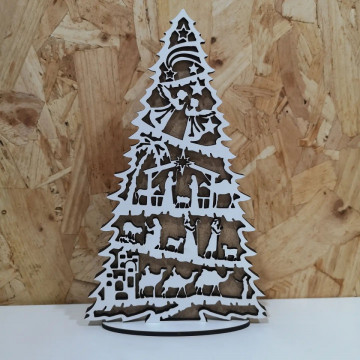 Árvore de Natal com presépio - 2 Camadas de MDF - Img 1