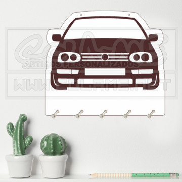 Chaveiro em MDF - VW Golf Mk3 - Img 1