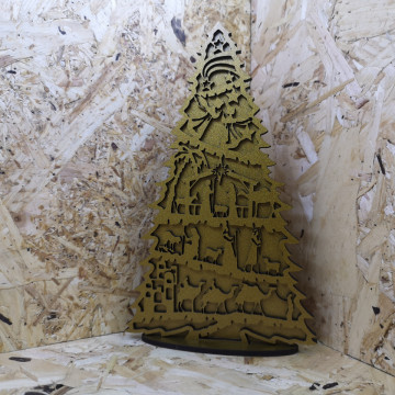Árvore de Natal com presépio - 2 Camadas de MDF - Img 2