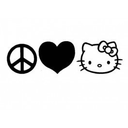 Autocolante - Paz Amor e Hello Kitty