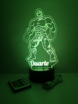 Moldura / Candeeiro com luz de presença - Hulk - Com nome - Img 3