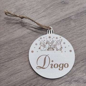 Ornamento / "bola" para árvore de Natal com frase / Nome - Img 1