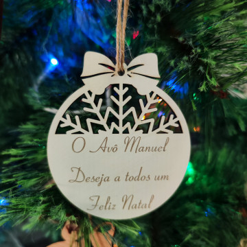 Ornamento / "bola" para árvore de Natal com frase / Nome - Img 1