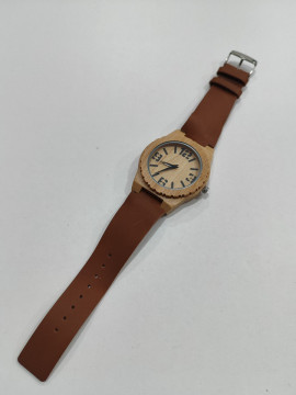 Relógio de Pulso em Madeira - 32mm - Bracelete Castanho claro - Img 2
