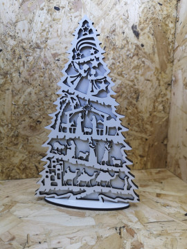 Árvore de Natal com presépio - 2 Camadas de MDF - Img 3