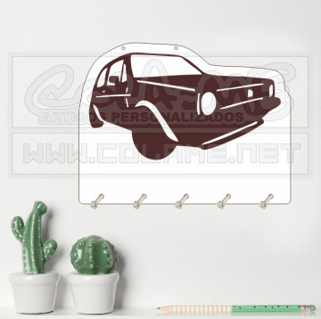 Chaveiro em MDF - VW Golf Mk1 GTI - Img 1
