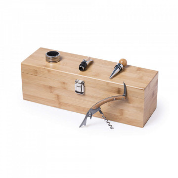 Conjunto de acessórios de vinho + Caixa em Bambu - Img 3