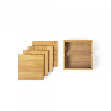 Conjunto de bases de copos em Bambu - Quadradas - Img 2