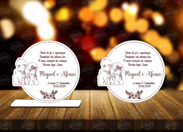 Lembrança em MDF - Comunhão Meninos (linhas) - Personalizada - Img 1