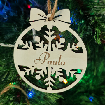 Ornamento / "bola" para árvore de Natal com Nome - Img 1
