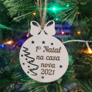 Ornamento para árvore de Natal em MDF - Frase - Img 1