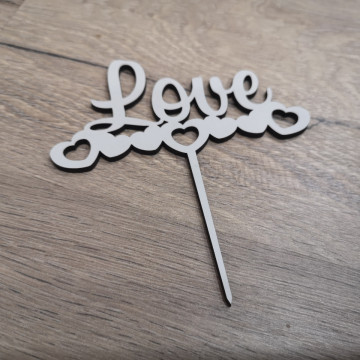 Topo de Bolo em MDF - Love - Img 1