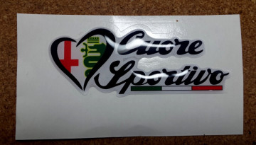 Autocolante Resinado 3D com Alfa Romeo Cuore Sportivo - 69x28mm - Img 1