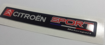 Autocolante Resinado 3D para Citroen Sport - 118mm x 20mm - Img 2
