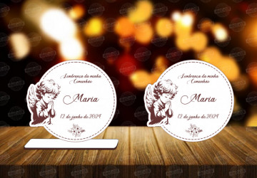 Lembrança em MDF - Comunhão Menina Anjo - Personalizada - Img 1