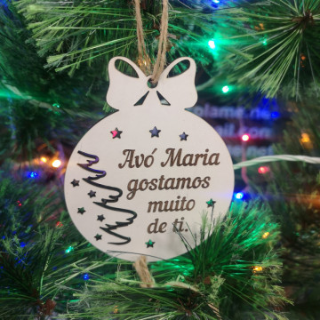 Ornamento para árvore de Natal em MDF - Frase - Img 4