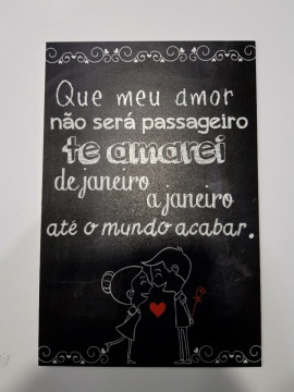 Placa Decorativa em PVC - Que meu amor não será passageiro - Img 1
