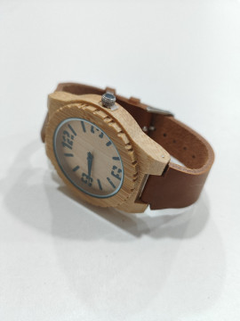 Relógio de Pulso em Madeira - 32mm - Bracelete Castanho claro - Img 3