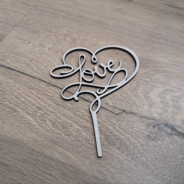 Topo de Bolo em MDF - Love - Img 1