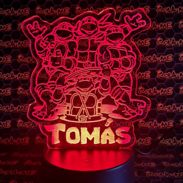 Moldura / Candeeiro com luz de presença - Tartarugas Ninja - Com nome - Img 3