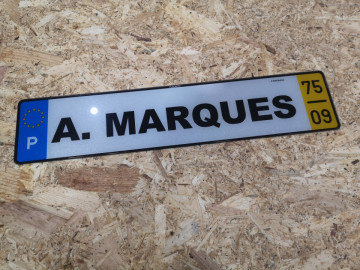 Placa de Matrícula Rectangular em Acrílico - DECORATIVA com P, ano e mês - Img 2