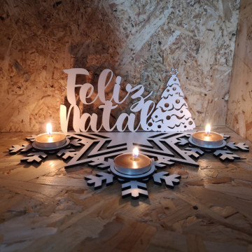 Porta velas em MDF - Feliz Natal - Img 2
