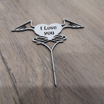 Topo de Bolo em MDF - I love You - Img 1