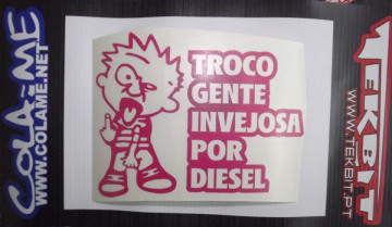 Autocolante -  Troco gente invejosa por diesel - Img 2