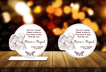 Lembrança em MDF - Comunhão Menina e Menino - Personalizada - Img 1