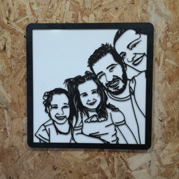 Moldura 3D em MDF com foto convertida em linhas - Img 2