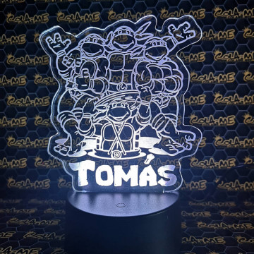 Moldura / Candeeiro com luz de presença - Tartarugas Ninja - Com nome - Img 4