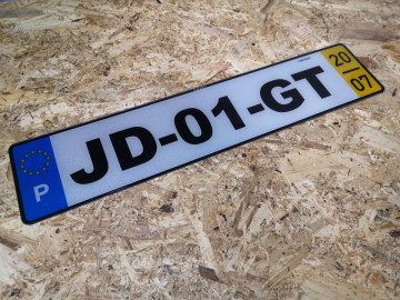 Placa de Matrícula Rectangular em Acrílico - DECORATIVA com P, ano e mês - Img 3