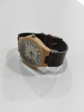 Relógio de Pulso em Madeira - 32mm - Bracelete Castanho escuro - Img 2