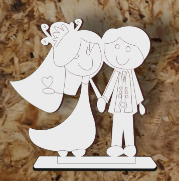 Lembrança de Casamento em MDF - Noivos com Nomes e data - Img 1