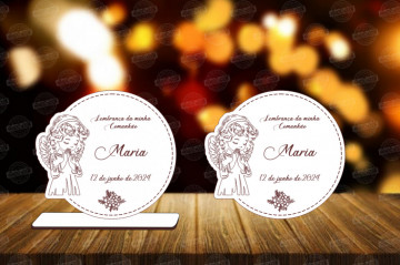 Lembrança em MDF - Comunhão Menina Anjo (linhas) - Personalizada - Img 1