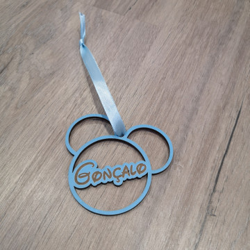 Ornamento em MDF para árvore de Natal personalizada com nome - Mickey - Img 1