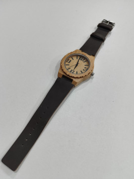 Relógio de Pulso em Madeira - 32mm - Bracelete Castanho escuro - Img 3