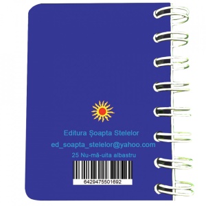 Carnet cu spira Nu-ma-uita albastru, 7 x 10 cm, 75 foi veline - Img 3