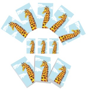Set carnetele de buzunar Girafa 10 + 1, 100 foi albe, 5 x 8 cm