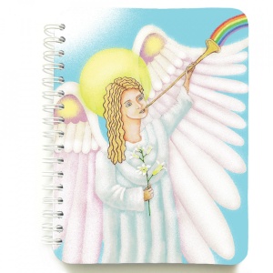 Carnet cu spira Arhanghelul Gabriel, 12 x 16 cm, 100 foi dictando cu inger, necartonat - Img 1