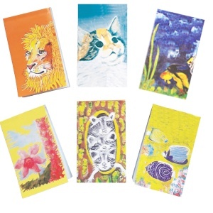 Set 6 carnetele de buzunar Animale, plante 2, 5 x 8,3 cm, 100 foi veline