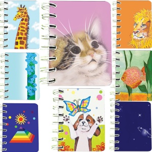 Set 8 carnete cu spira 7 x 10 cm, 75 foi veline
