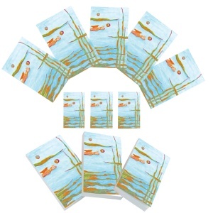 Set carnetele de buzunar Vis acvatic 10 + 1, 100 foi albe, 5 x 8 cm