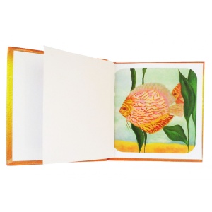 Carnet cartonat Acvatic 10 x 10 cm, 100 foi, 50 dictando cu inimioara, 50 foi albe - Img 4
