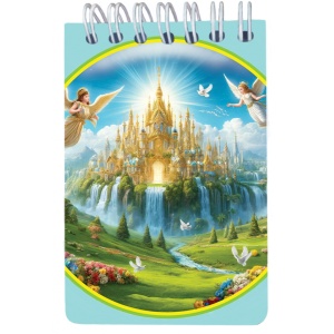 Carnet cu spira 7 x 10.5 cm, 50 foi veline, Paradis