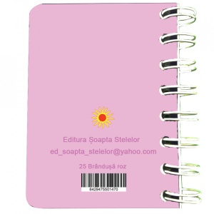 Carnet cu spira Brandusa roz, 7 x 10 cm, 75 foi veline - Img 3