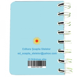 Carnet cu spira Branduse albe, 7 x 10 cm, 75 foi veline - Img 5