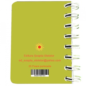 Carnet cu spira Floare portocalie, 7 x 10 cm, 75 foi veline - Img 3