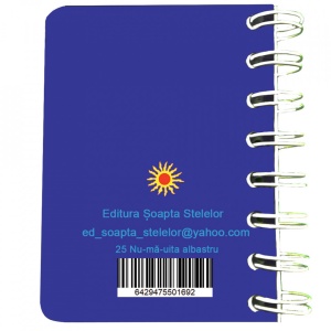 Carnet cu spira Nu-ma-uita albastru, 7 x 10 cm, 75 foi veline - Img 5