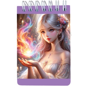 Carnet cu spira 7 x 10.5 cm, 50 foi veline, Foc magic